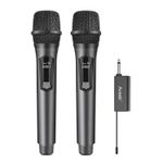 2.4GHz Wireless Microphone System Dual Handheld Dynamic Mics with Rechargeable