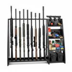 26-Guns Rack Freestanding Floor Wooden Rifle Rack Vertical Shotgun Storage Stand