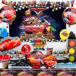 116 Pcs Lightning Mcqueen Party Decoration Disney Cars Birthday Supplies Balloon