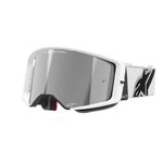 2025 Alpinestar Supertech Corp White Motocross Goggles with Mirror Silver Lens
