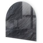 Durable Heatproof Glass Hearth Plate Mat for Fireplaces Stone Surface Texture