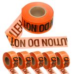 1000ft x 3" Warning Tape, 6 Pcs PE Safety Tape Orange (CAUTION DO NOT ENTER)