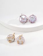 Natural Baroque Pearl Stud Earrings – S925 Sterling Silver