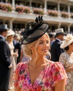 Black Mesh Fascinator Hat New Weddings and Races Ladies Day
