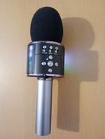 Bonaok Wireless Microphone Bluetooth Karaoke Handheld Mic with Lights & Speaker