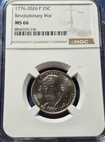 1776 - 2026 P REVOLUTIONARY WAR QUARTER. NGC CERTIFIED MS66