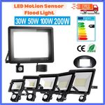 10W-100W Watt LED Floodlight Security Outdoor Garden Lights With PIR Sensor Lamp