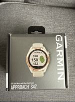 Garmin Approach S42 Golf Watch Rose Gold/Light Sand Excellent Condition with Box