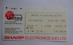 Manchester United V Celtic 1980s Ticket Stub