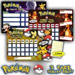 Pokémon Reward Charts 3-Pack - Bedtime, Dinner & Tasks -Early Learning Behaviour