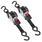 Pack of 2 x Sealey ATD25301 Auto Retract Ratchet Tie Down Straps 25mm X 3 Metre