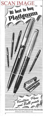 1950 Advert PLATIGNUM Range of Fountain & Ballpoint Pens Original Print AD 715R