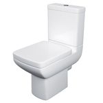 Short Projection 600mm Close Coupled Toilet Pan Cistern WC Soft Close Seat Inc