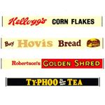 4 MODEL BUS WATERSLIDE TRANSFERS 1/76th SCALE DD SIDE ADVERTS (KELLOGGS HOVIS  +