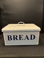 White Metal Bread Bin Vintage Style Kitchen Storage Container  