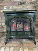 Stovax Gazco Brunel Gas Stove with Green Enamel Log Burner