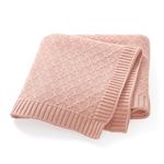 Cotton Baby Blanket 70×90 cm – Soft Knitted for Cot/Pram – Pink, Blue, White