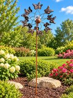 Solar Multi Butterfly Spinning Wheel Garden Decoration Windspinner