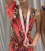 rhythmic gymnastics coral leotard 140-150cm