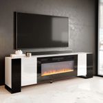 Electric Fireplace With TV Stand Unit Cabinet Fire 36in Heater Flame Living Room