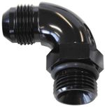 Aeroflow 90 Deg -8ORB To -6AN Complete With Jam Nut And O-Ring Black