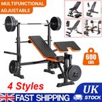 Weight Bench Adjustable Foldable Strength Training Full Body Workout Incline Gym