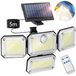 4-Head 333 LED Solar Motion Sensor Wall Light Outdoor Garden Security Flood Lamp