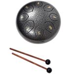 Chord Steel Tongue Drum 6 inch 8-Note Musical Instrument - Silver