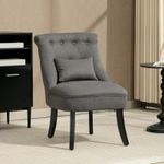 Fabric Single Sofa Dining Chair Tub Chair Upholstered W/ Pillow Solid Wood Leg H