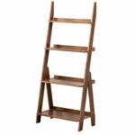 Bamboo Ladder Shelf Multi Tier Ladder Bookshelf Space Saving for Living Room