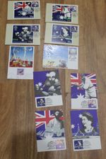 1988 JOINT ISSUE UK,USA,NZ STAMP  MAXI CARDS SET OF 10