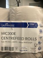 6 x White Centrefeed Rolls WC300E Economy Embossed Jumbo XL Kitchen Roll