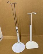 Lot of 2 Adjustable Vertical Doll Display Stands, White/Silver, for Larger Dolls