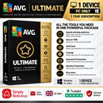 AVG Ultimate Windows VPN AntiTrack Tuneup Security 1 Device 1 Year 5Min Delivery