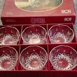 RCR Opera Lead Crystal Bowl Set of 6 Clear Round, Made in Italy