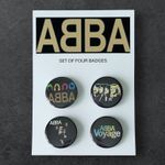 ABBA 1970’s Pop Music Handmade Set of 4 Pin Button Badge 32mm
