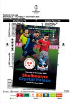 SHELBOURNE Ireland v CRYSTAL PALACE London England 2025 ECL FAN 12p+ OFFICIAL LU