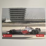 Autographed Formula 1 Car Postcard/Photograph - Vodafone/Mobil 1 Logos, 2008.