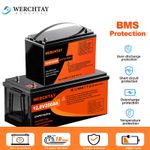12V 300AH 200AH 100AH Lithium LiFePO4 Battery BMS 15000+ Deep Cycle Rechargeable