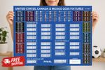 2026 World Cup A2 Wall Chart Sweepstake Poster Football Fixtures Planner UK