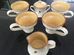 Rustic Italian Vietri Fiori di Bosco (Flowers of the forest) tea set for 4