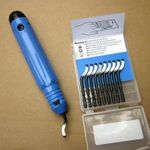 11PCS HSS Deburring Tool Kit Rotary Burr Remover Set with Handle & Blades