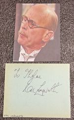 Eric Longworth (Dads Army) & John Halstead (Dr Who) Signed Autograph Album Page