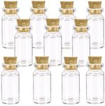 10 Mini Glass Jars with corks Clear Small Glasses Bottles cork stoppers Crafting