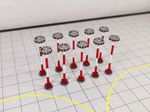 AIRPORT FLOODLIGHTS x10 Red/White Lights Building Models 1:400 Scale Diorama