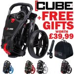 Cube Golf Trolley by SkyMax One Click 3 Wheel Folding Cart £39.99 Free Gifts NEW