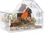 Jumping Spider Enclosure, Acrylic Cabin Terrarium with Sloped Roof & Magnetic