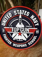 Top Gun 25cm Fighter Weapons School Plaque | 3D Wall Sign.
