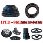 Drive Belt HTD-8M Rubber Drive Belt Belts Closed Timing Belt 20-25mm Width Black