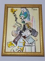 Pablo Picasso , Framed oil on Wood , Sealed and Signed.